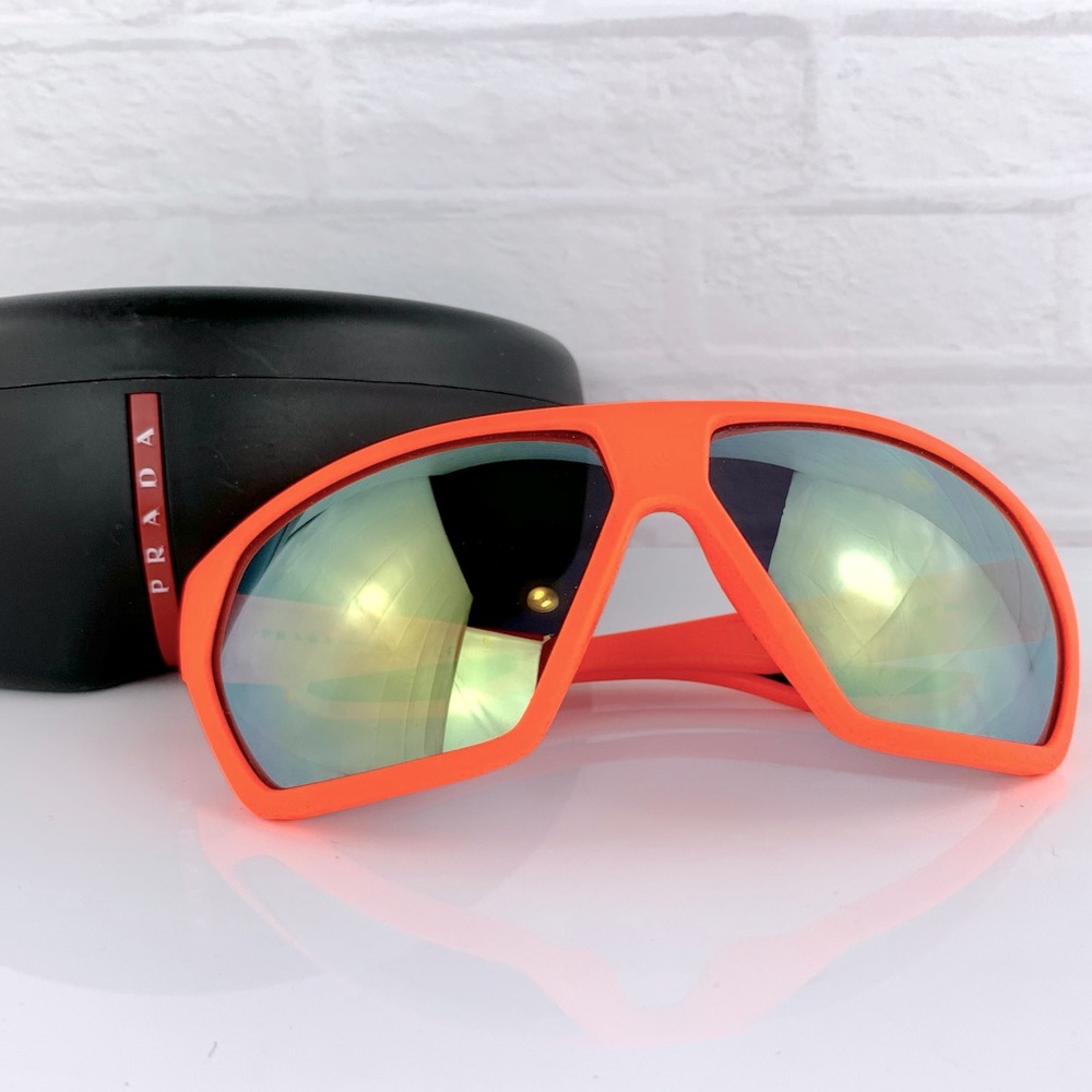 NEW! Prada Sport Linea Rossa SPS 08U Neon Orange Unisex Sunglasses $395
